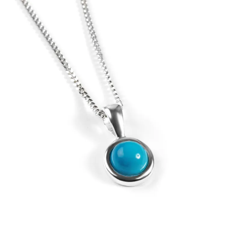 Round Charm Necklace in Silver and Turquoise sold by Henryka