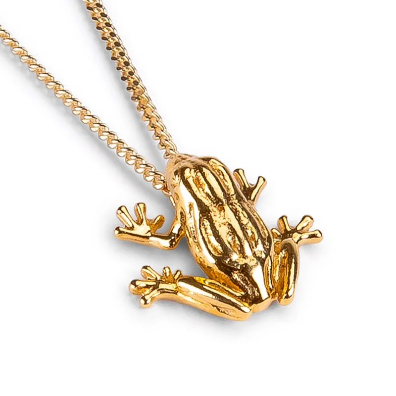 Cute Frog Necklace in Silver with 24ct Gold sold by Henryka