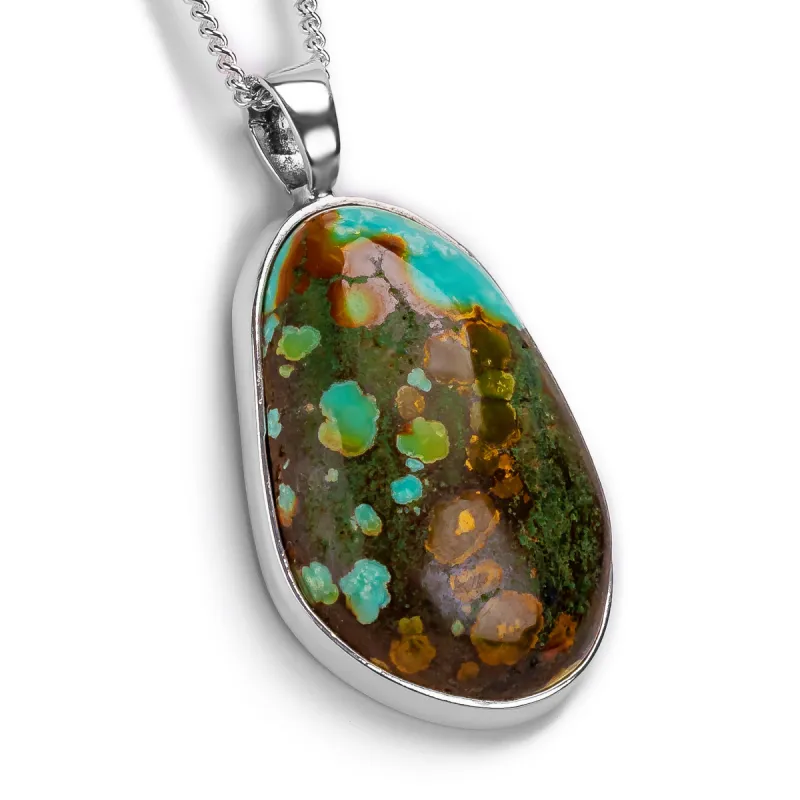 Quirky Tibetan Turquoise Necklace - Natural Designer Gemstone sold by Henryka