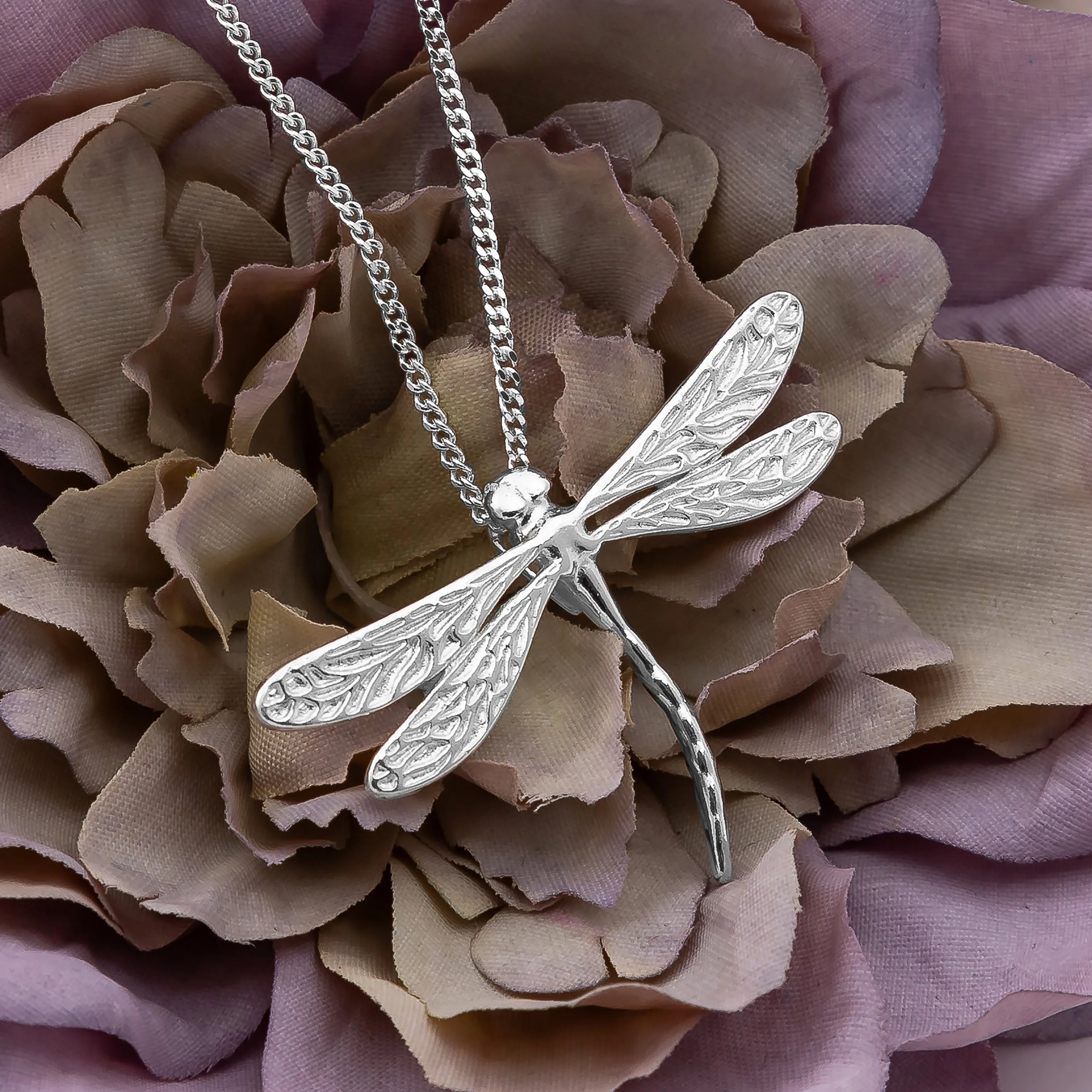English Emperor Dragonfly Necklace in Silver sold by Henryka product image thumbnail 4