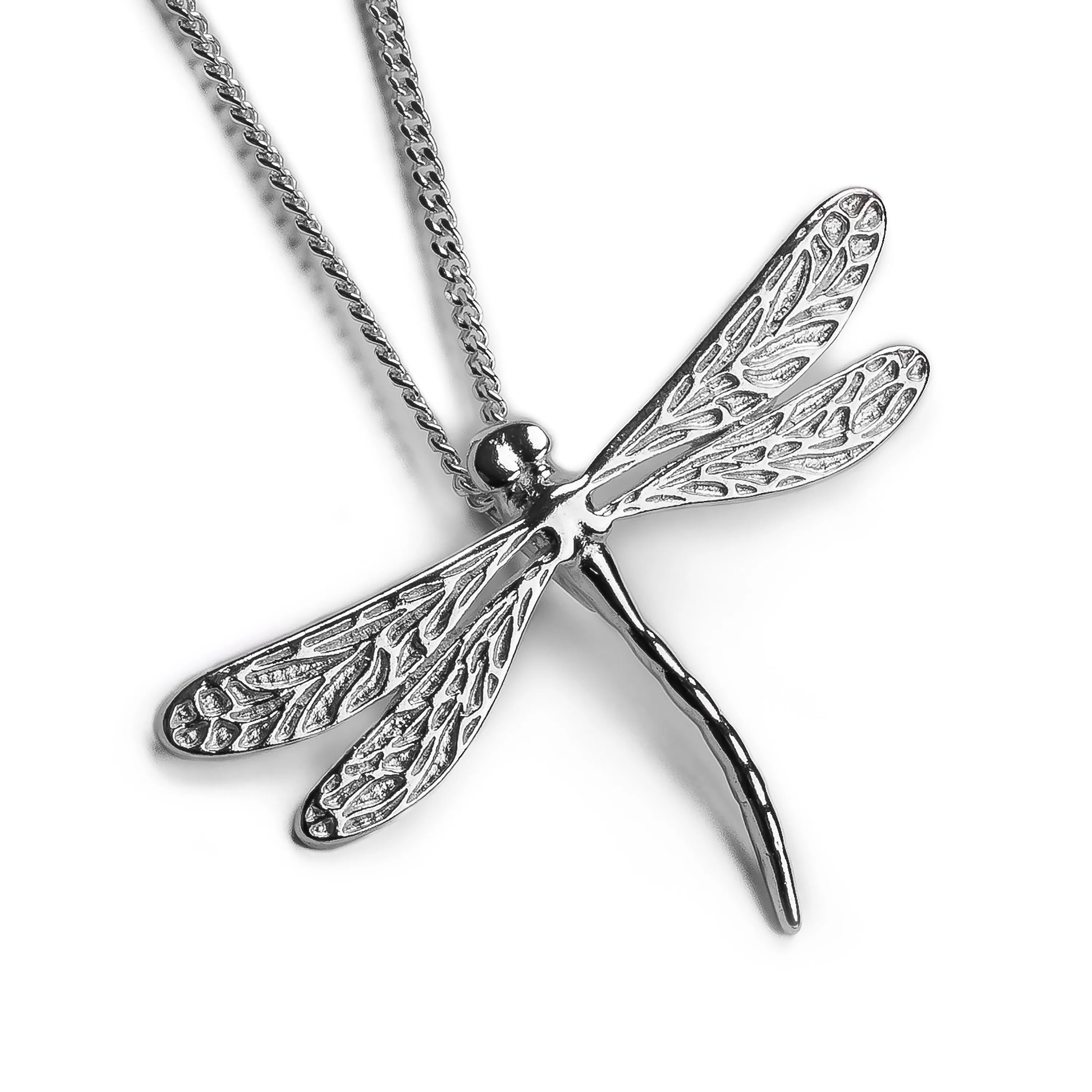 English Emperor Dragonfly Necklace in Silver sold by Henryka