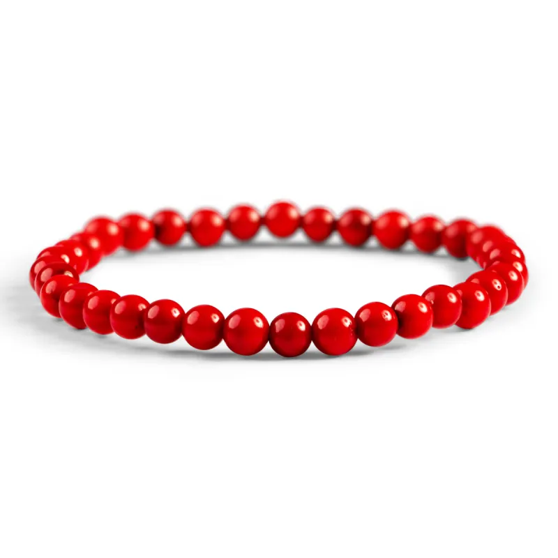 Stretch Bead Bracelet in Coral sold by Henryka