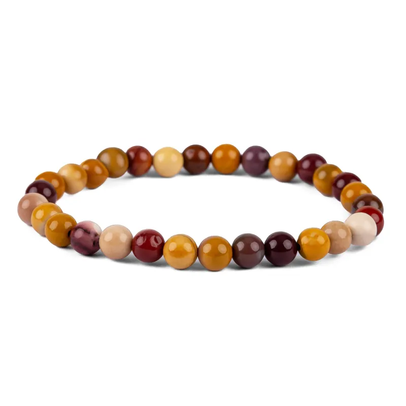 Stretch Bead Bracelet in Mookaite Jasper sold by Henryka