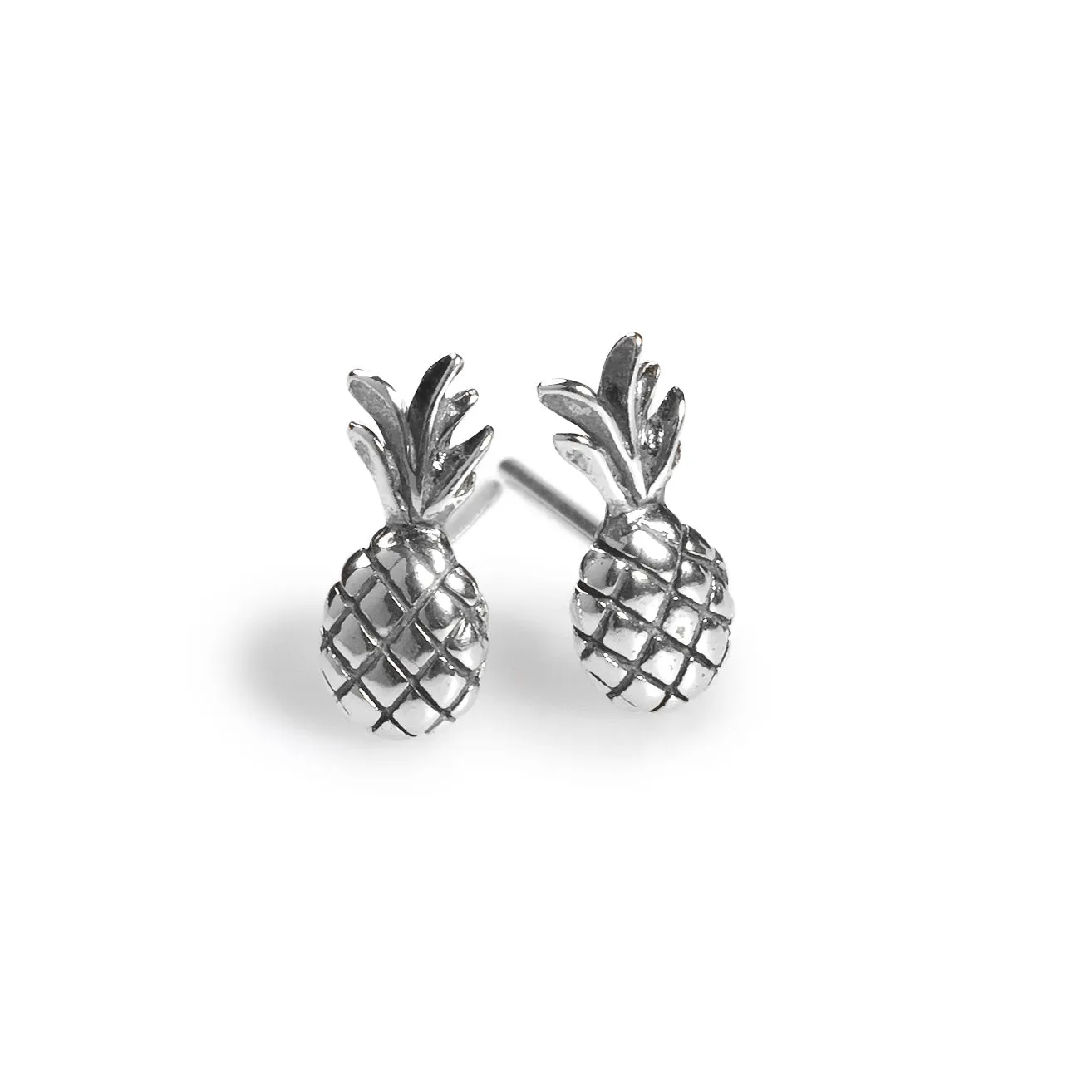 Miniature Pineapple Stud Earrings in Silver sold by Henryka