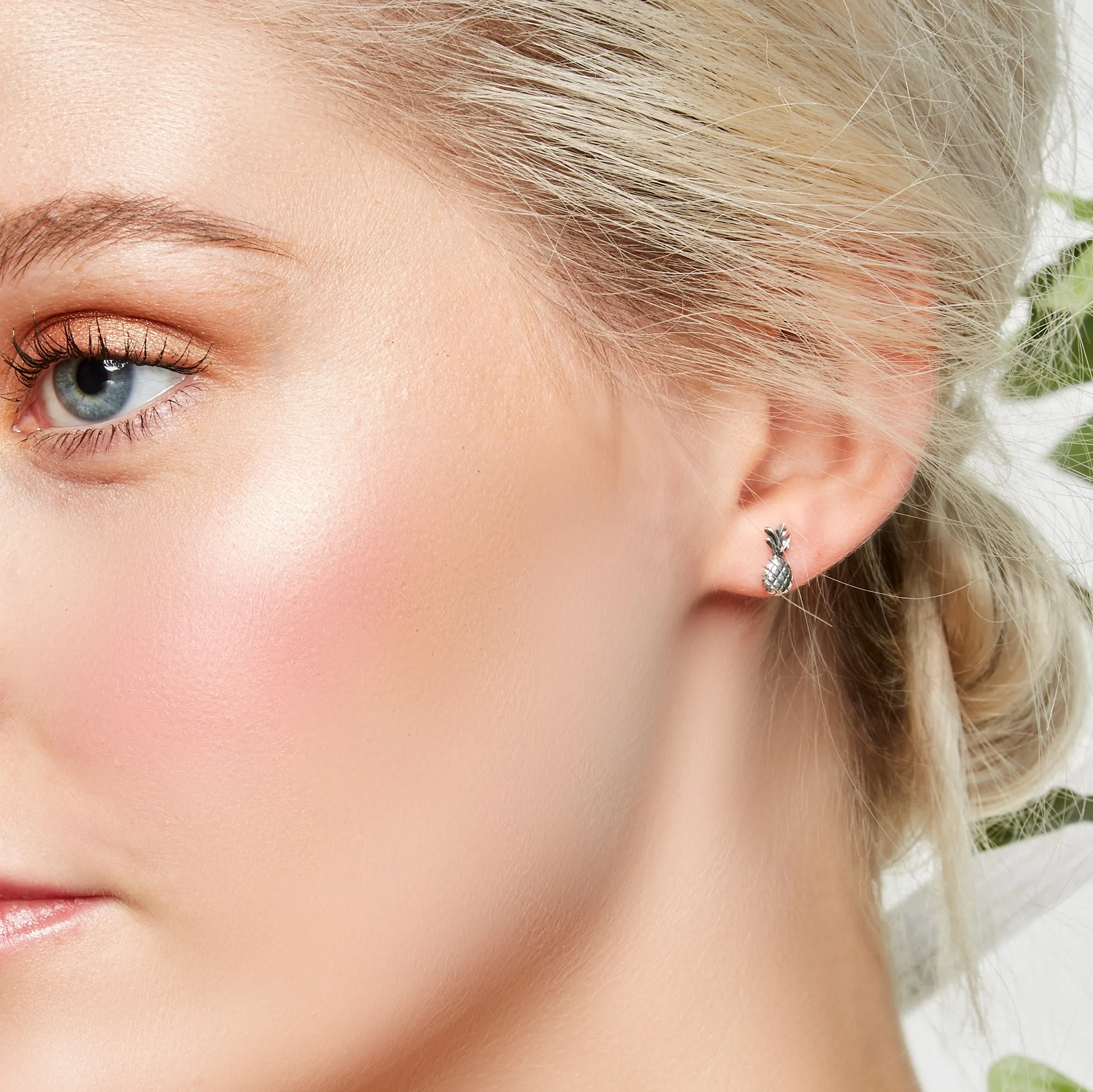 Miniature Pineapple Stud Earrings in Silver sold by Henryka product image thumbnail 3