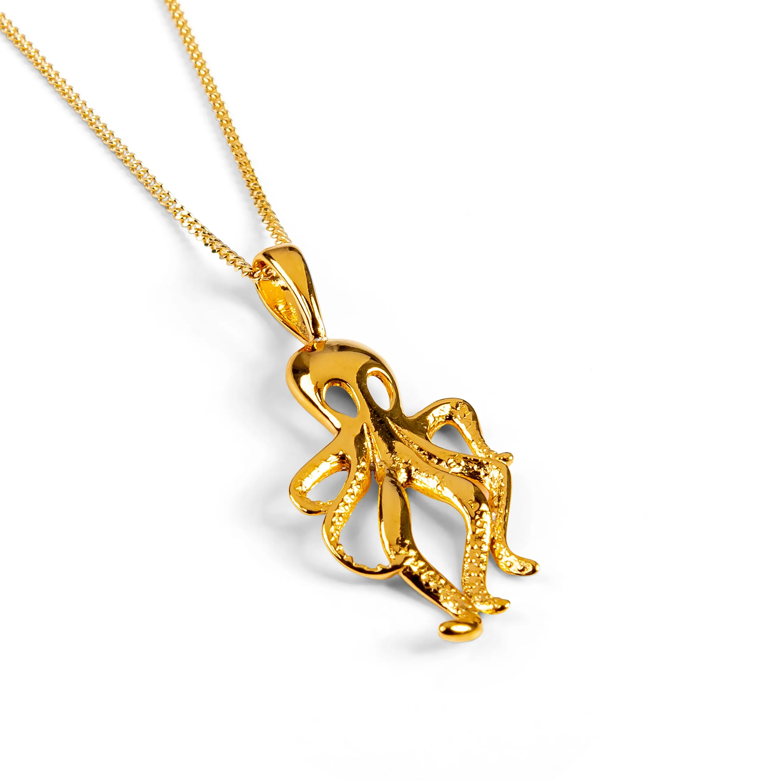 Silver with 24ct Gold Octopus Necklace sold by Henryka