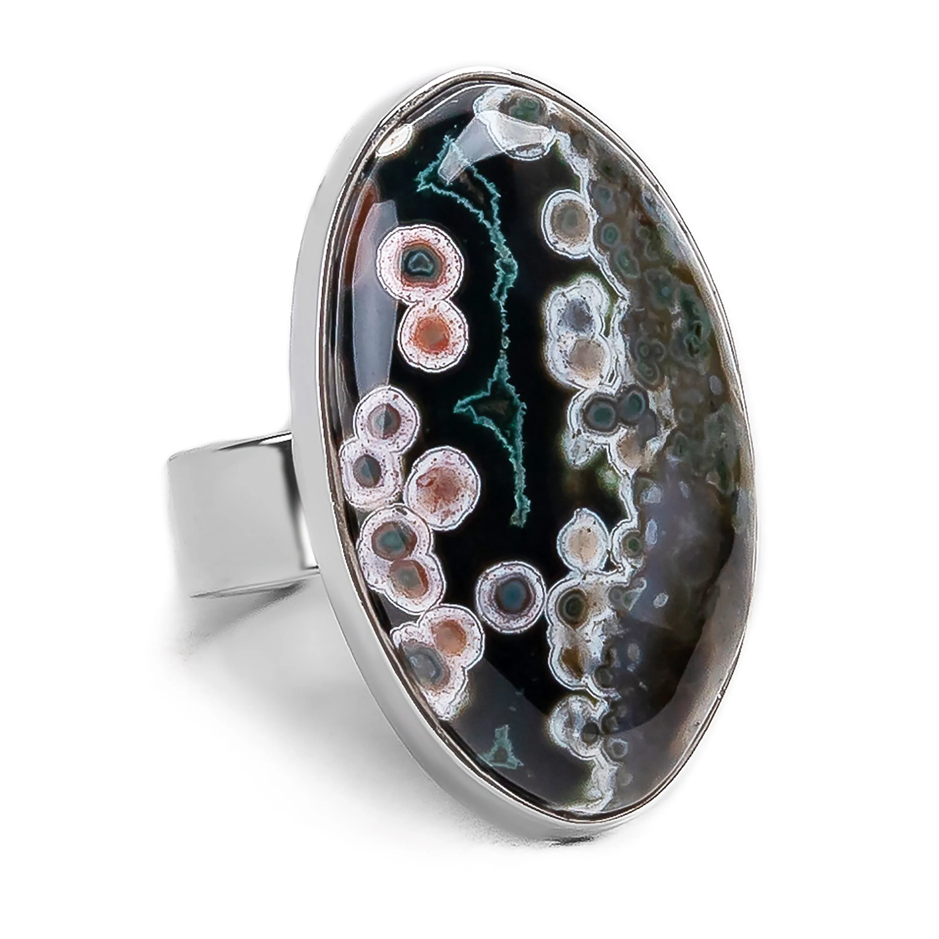 Top Quality Ocean Jasper Ring adjustable - Natural Designer Gemstone sold by Henryka