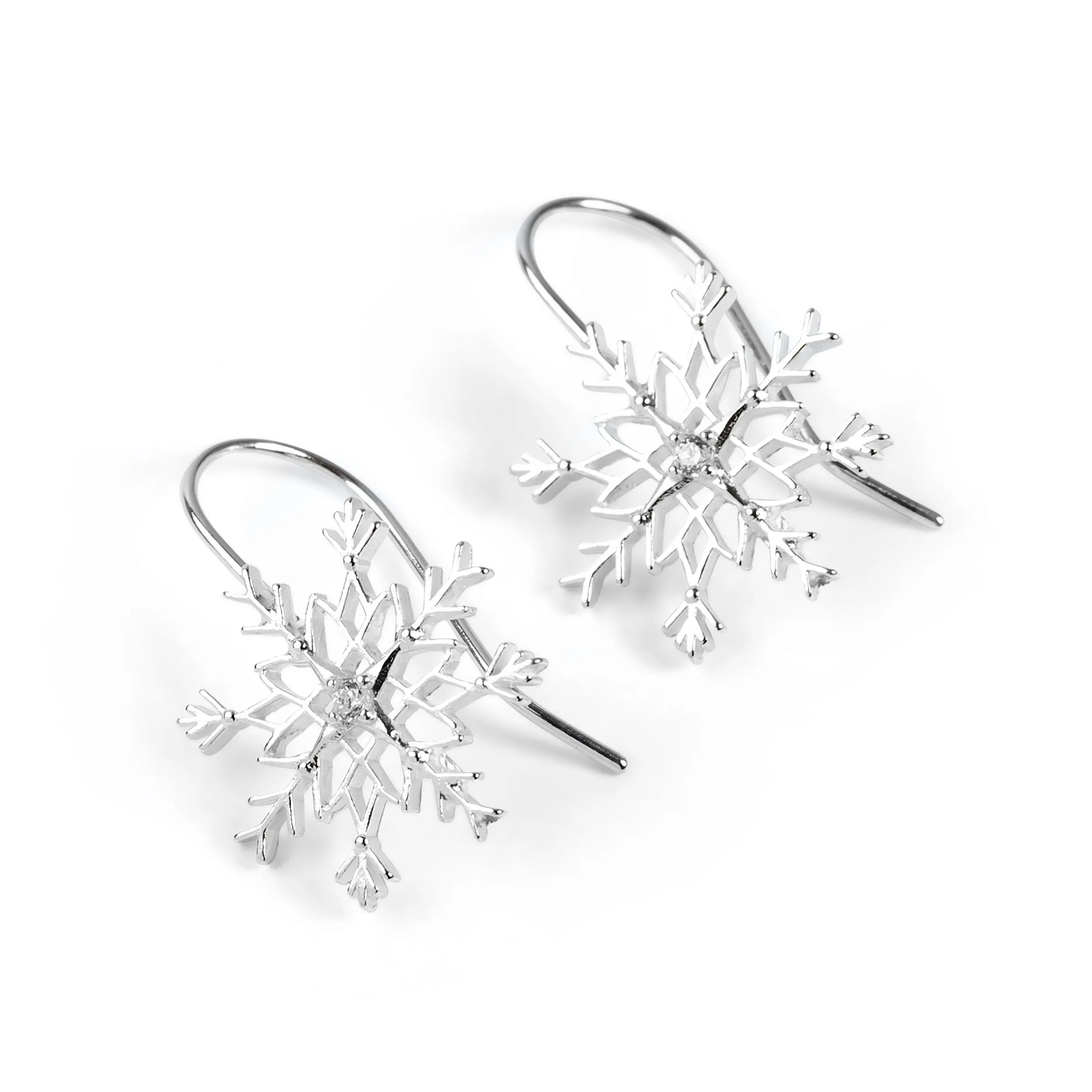Snowflake Hook Earrings in Silver sold by Henryka