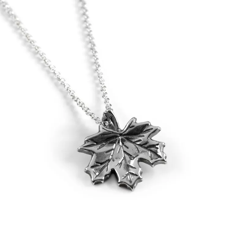 Maple Leaf Necklace in Silver sold by Henryka