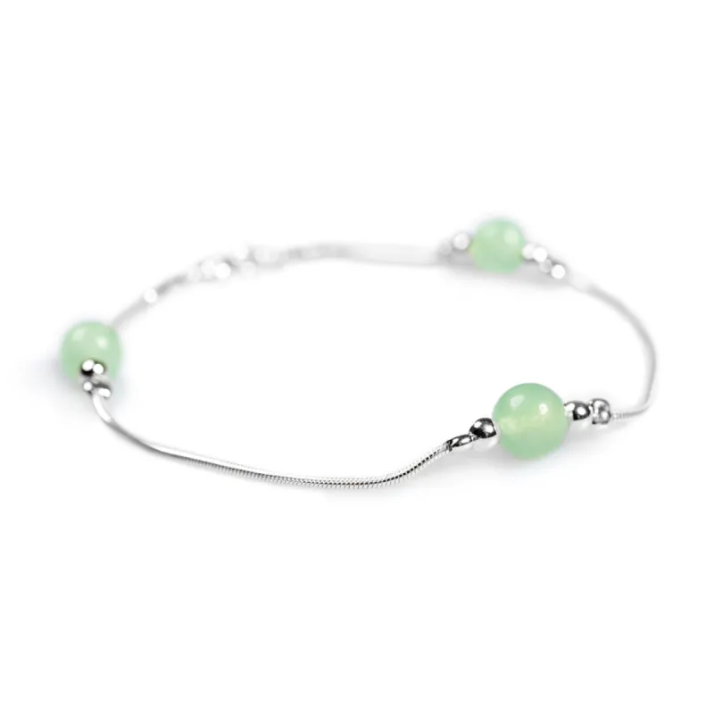 Bead Bracelet in Silver and Aventurine sold by Henryka