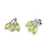 Palm Leaf Stud Earrings in Silver & Peridot sold by Henryka