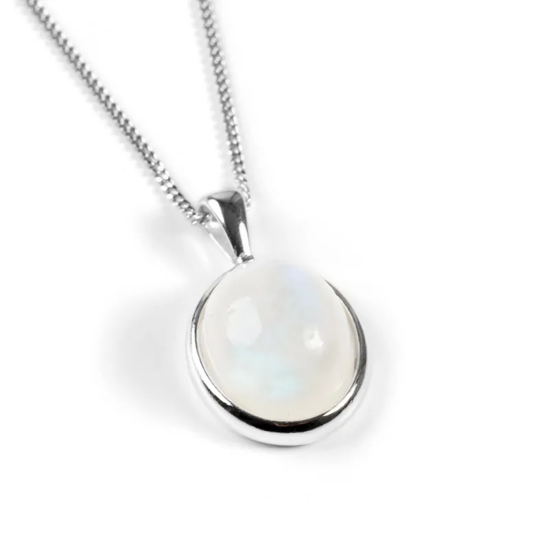 Classic Oval Necklace in Silver and Moonstone sold by Henryka