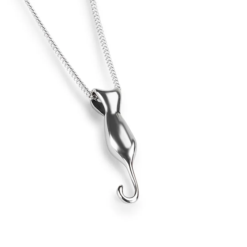 Miniature Cat Necklace in Silver sold by Henryka