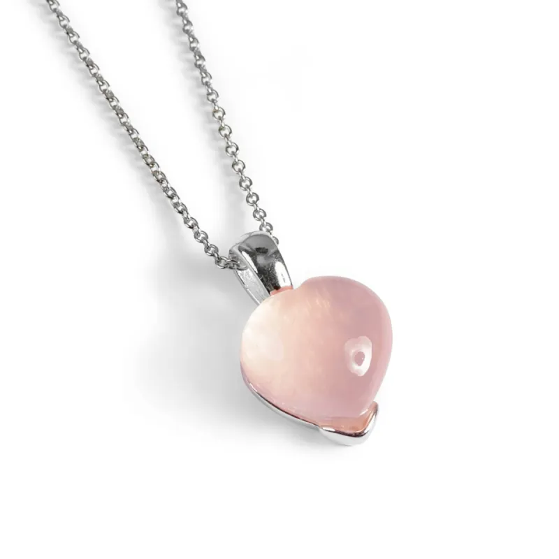 Small Heart in Rose Quartz and Silver sold by Henryka