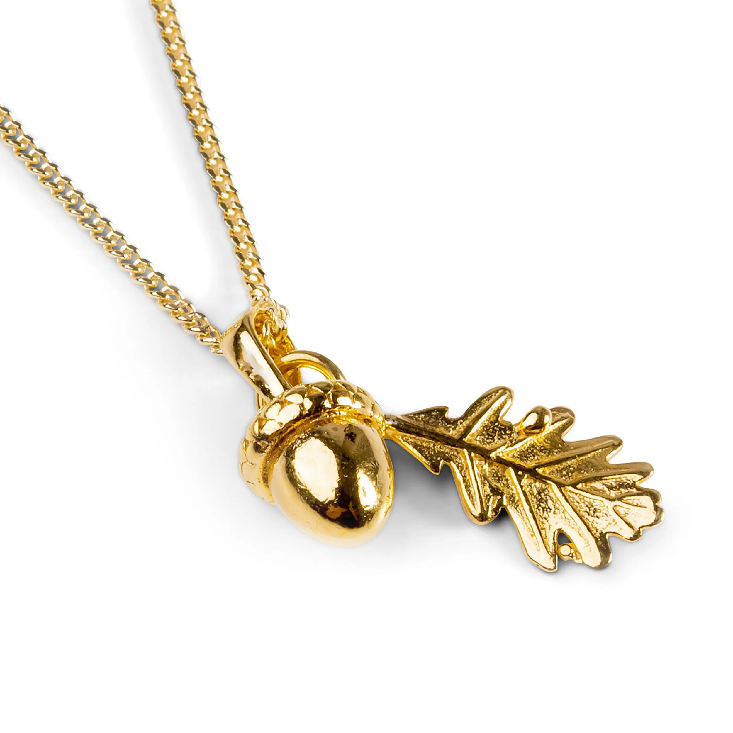 Acorn and Oak Leaf Necklace in Silver with 24ct Gold sold by Henryka
