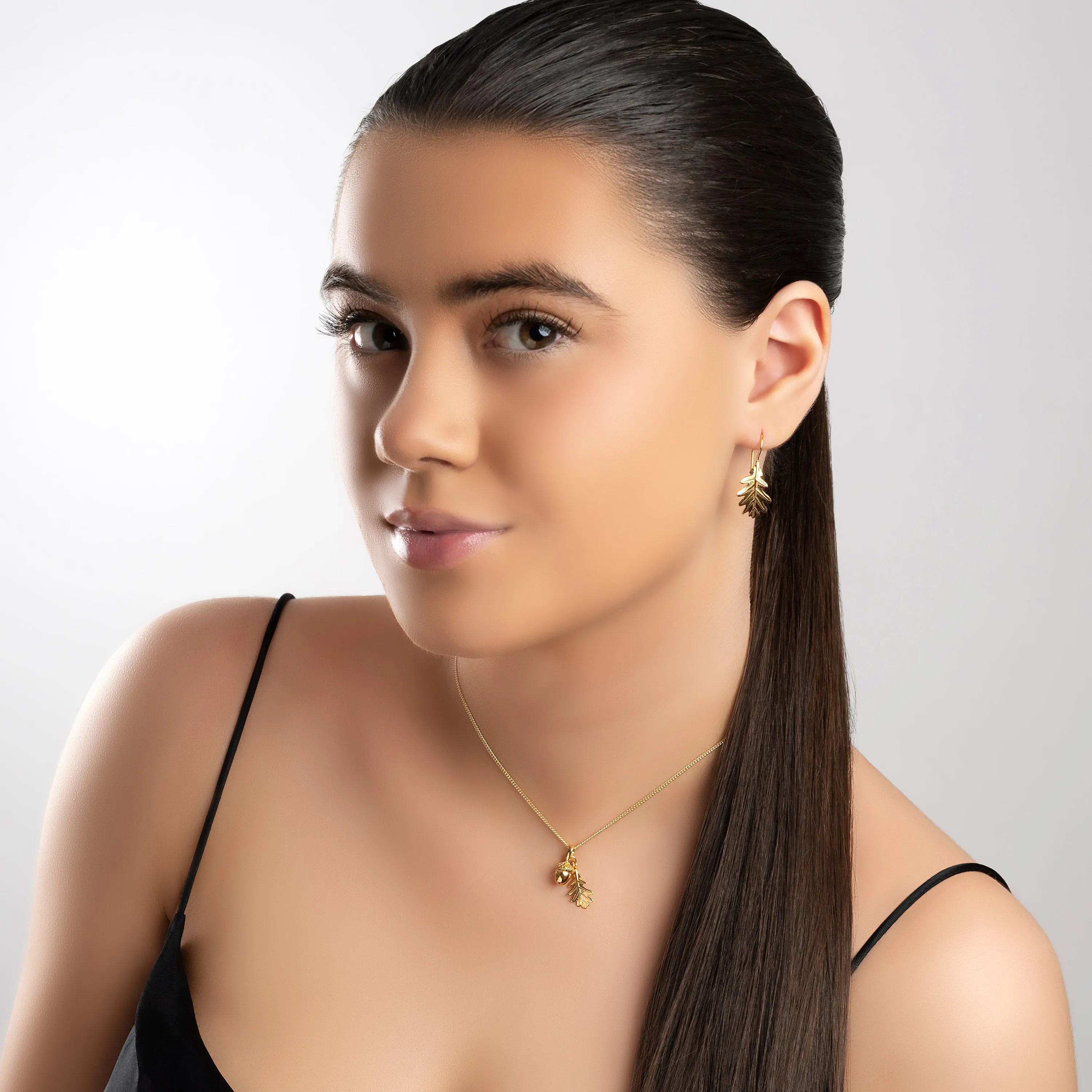 Acorn and Oak Leaf Necklace in Silver with 24ct Gold sold by Henryka product image thumbnail 3