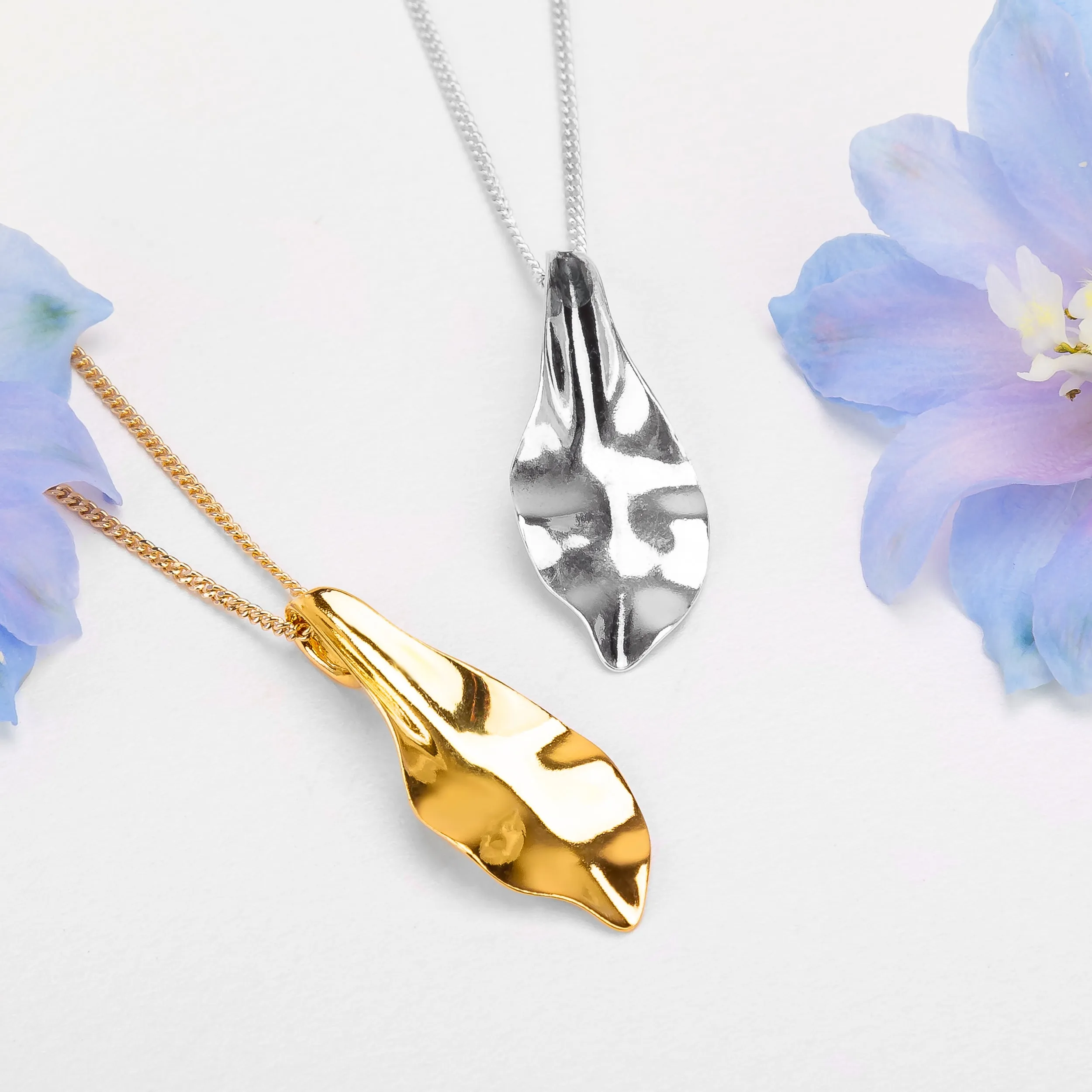 Large Solid Silver Single Leaf Necklace sold by Henryka product image thumbnail 5