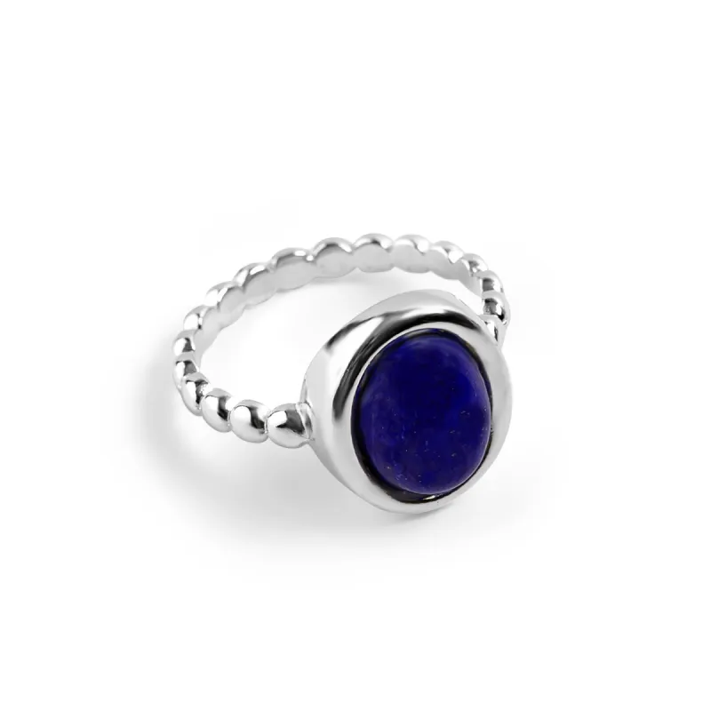 Large Oval Ring in Silver and Lapis Lazuli sold by Henryka