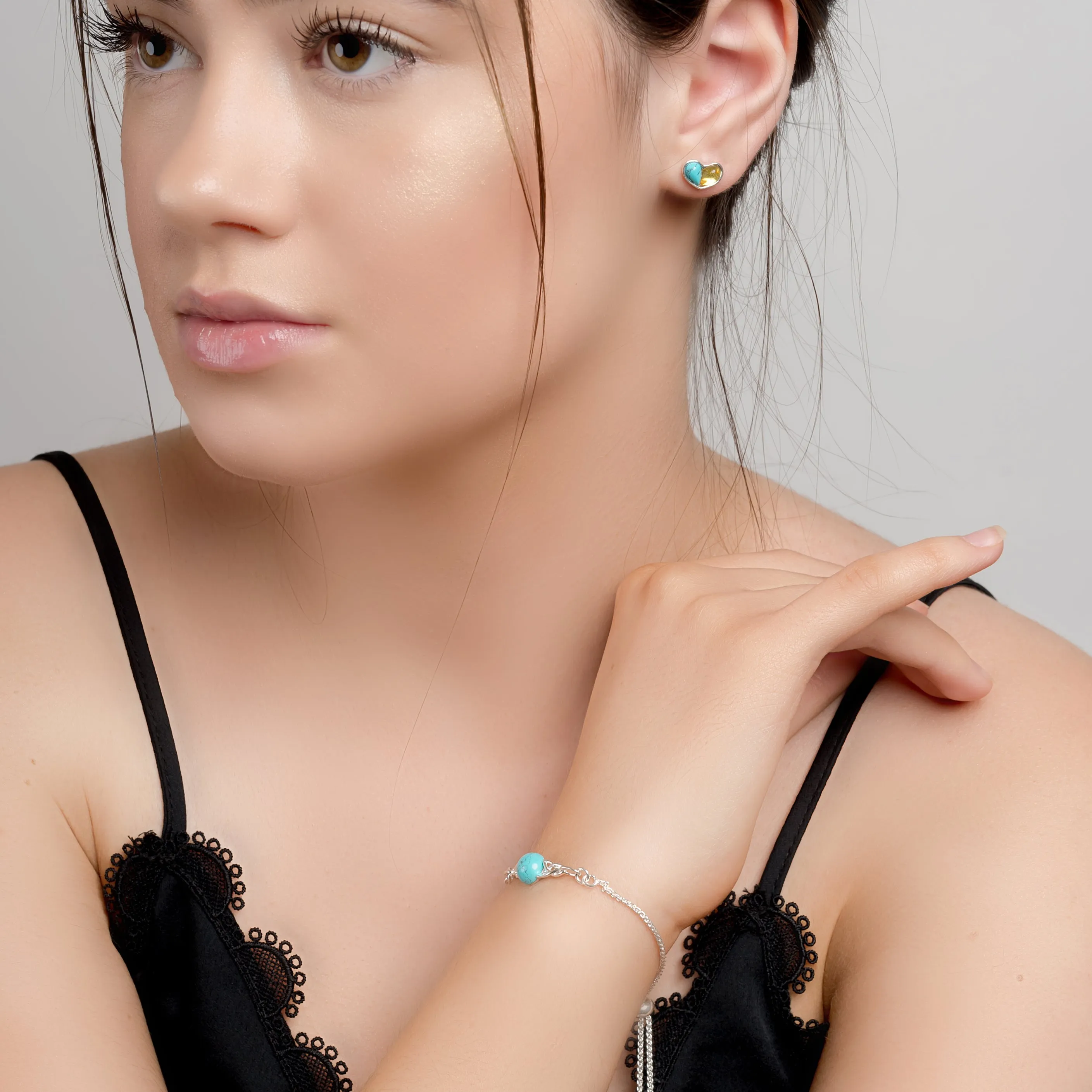 Celtic Style Adjustable Friendship Bracelet in Silver and Turquoise sold by Henryka product image thumbnail 4