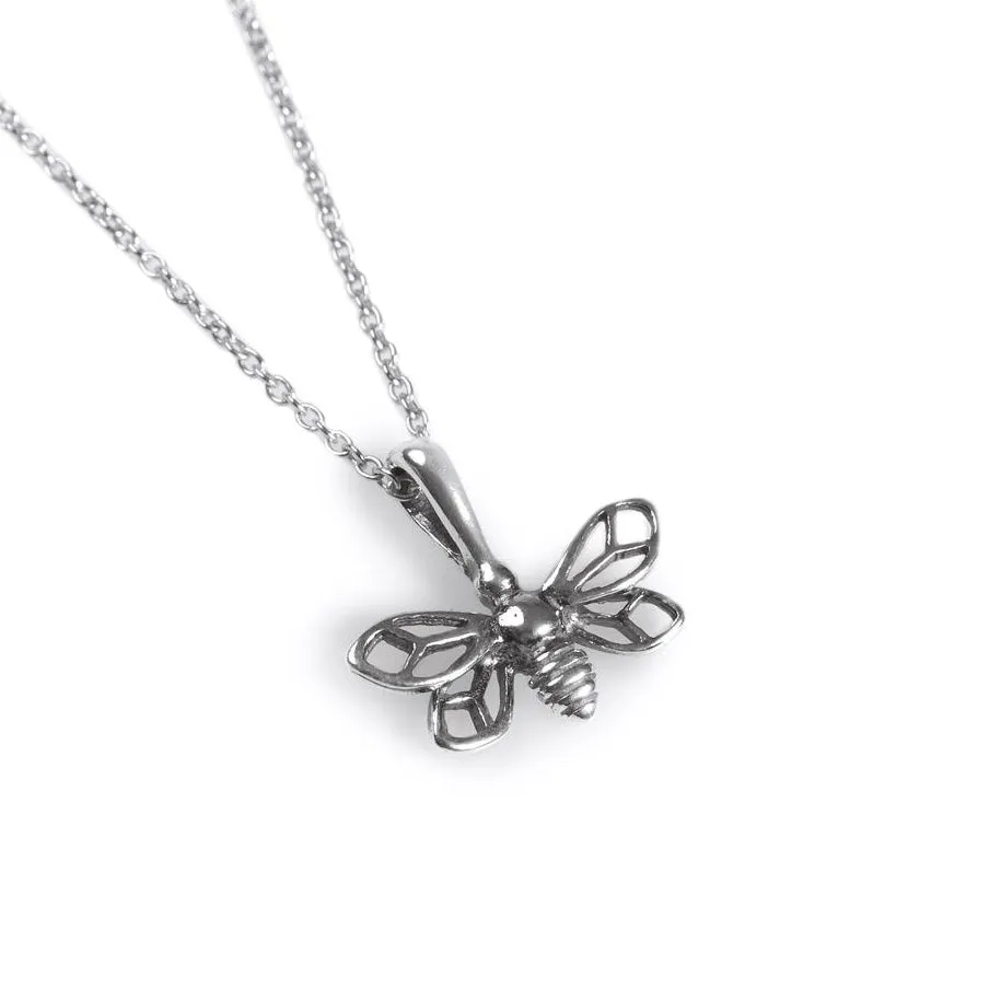 Miniature Bumble Bee Necklace in Silver sold by Henryka