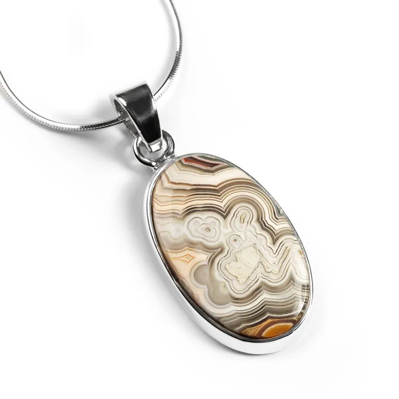 Exquisite Botswana Agate Necklace -  Natural Designer Gemstone sold by Henryka