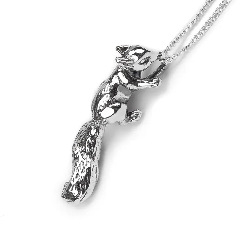 Climbing Squirrel Necklace in Silver sold by Henryka