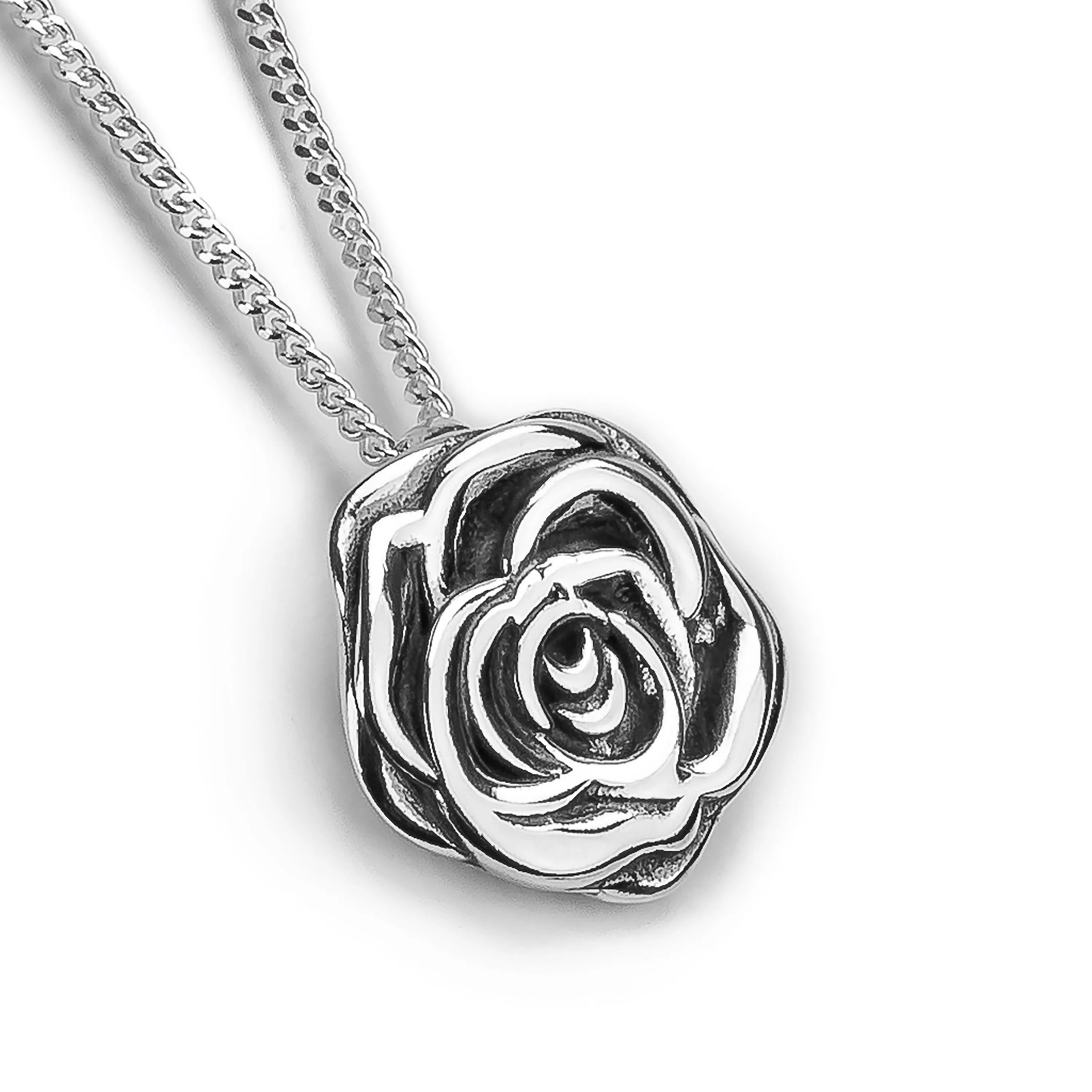 Full Bloom Rose Necklace in Silver with 24ct Gold sold by Henryka product image thumbnail 4