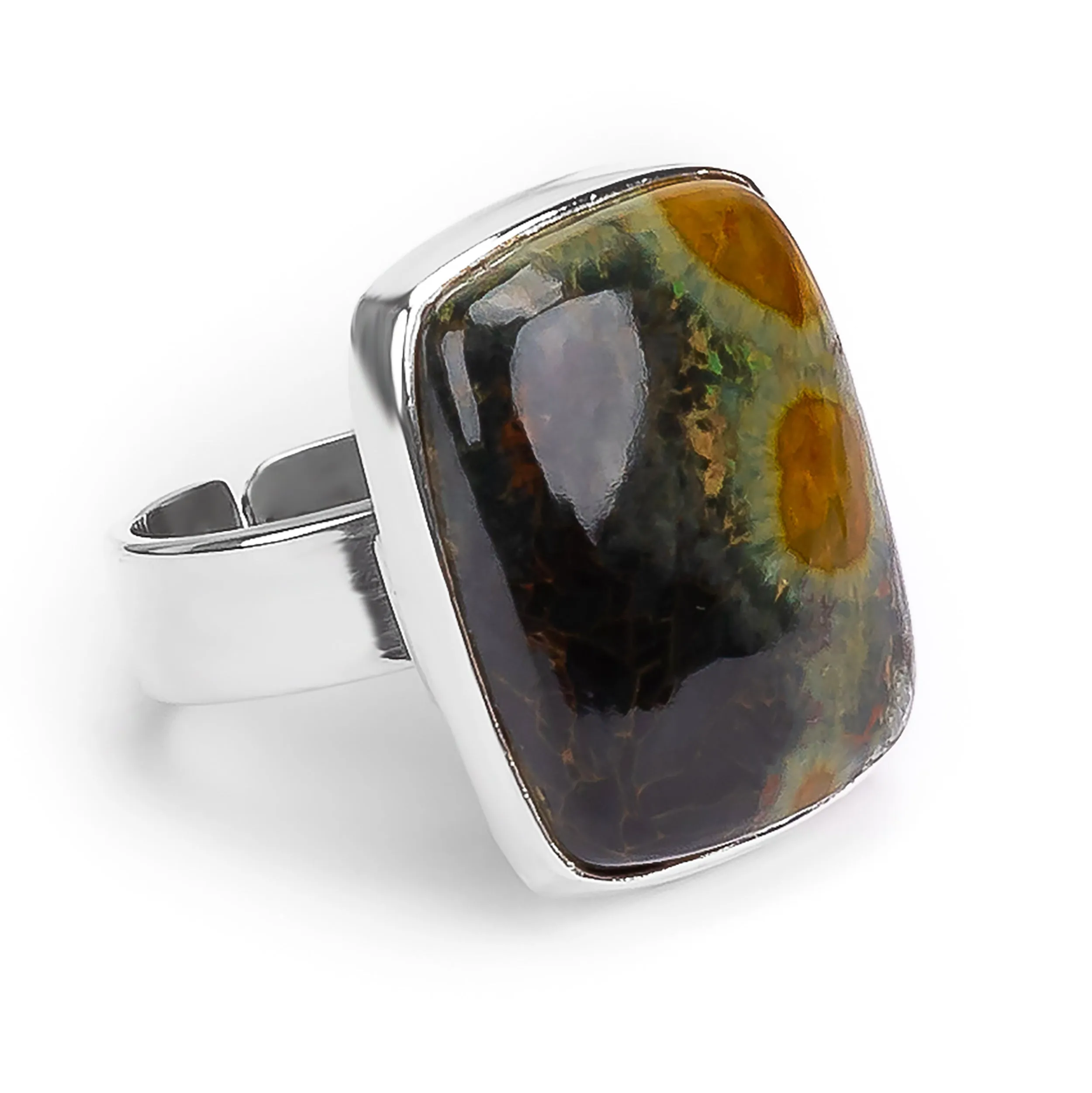Ocean Jasper Ring adjustable - Natural Designer Gemstone sold by Henryka