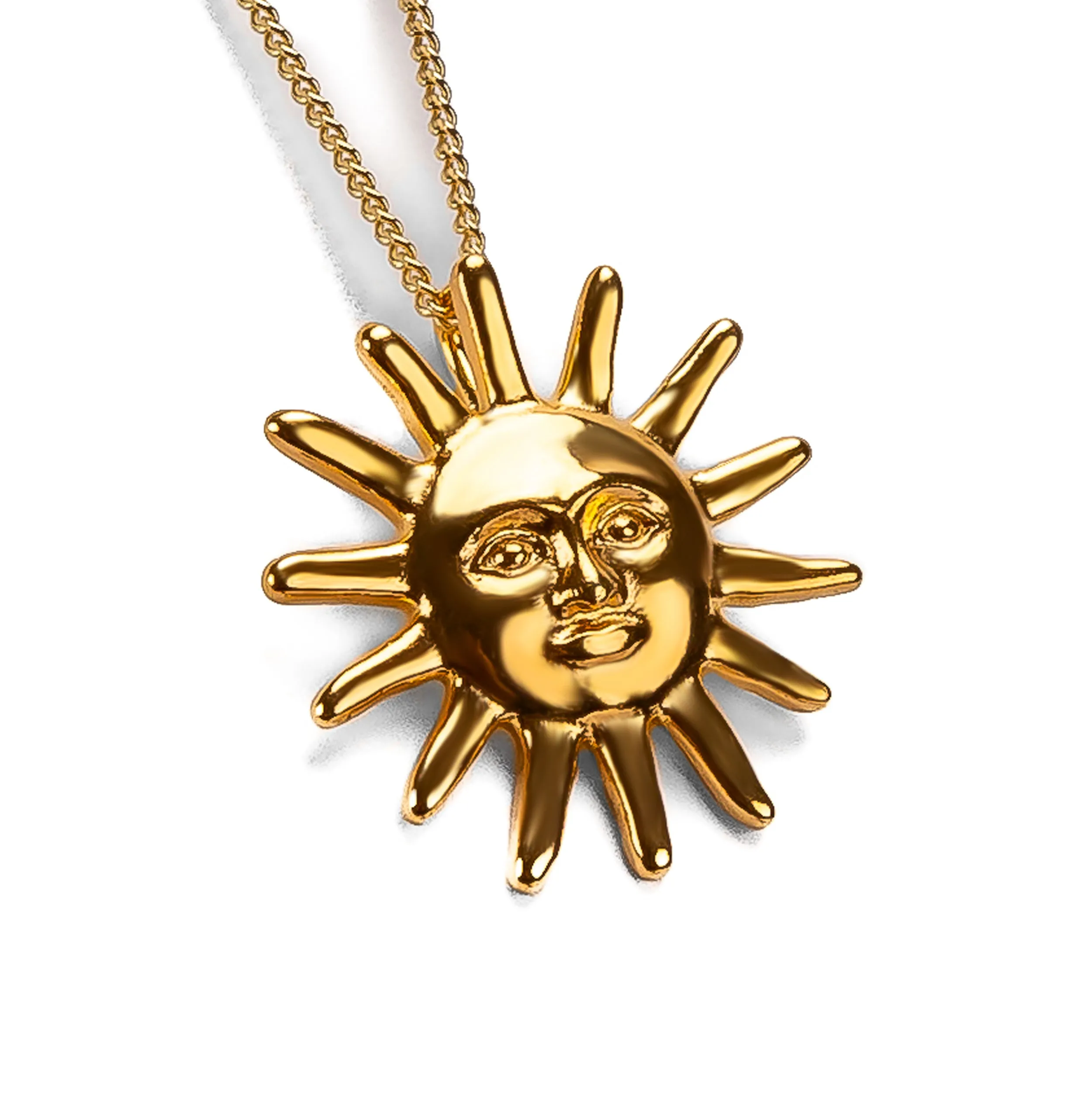 Sun Face Necklace in Silver with 24ct Gold sold by Henryka