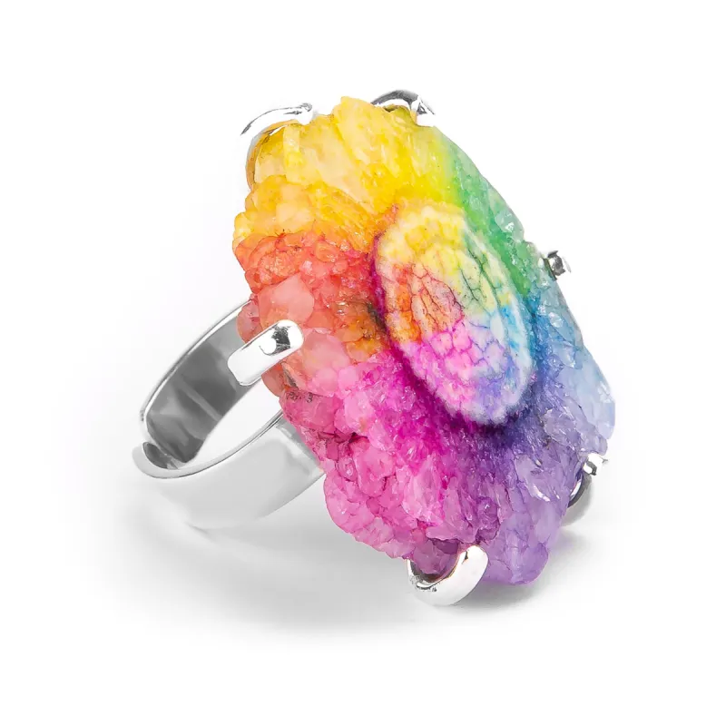 Howlite Statement Ring - Natural Designer Gemstone sold by Henryka