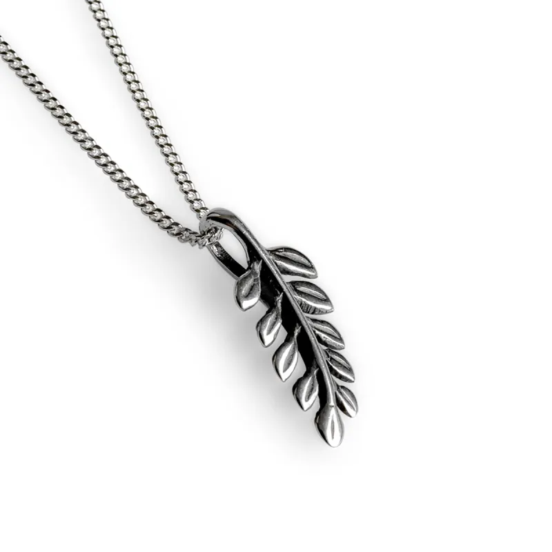 Royal Fern Leaf Necklace in Silver sold by Henryka
