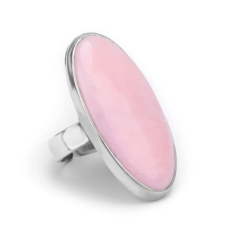 Peruvian Pink Opal Statement Ring - Natural Designer Gemstone sold by Henryka