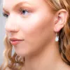 Leaf Motif Hook Earrings in Silver and Moonstone sold by Henryka
