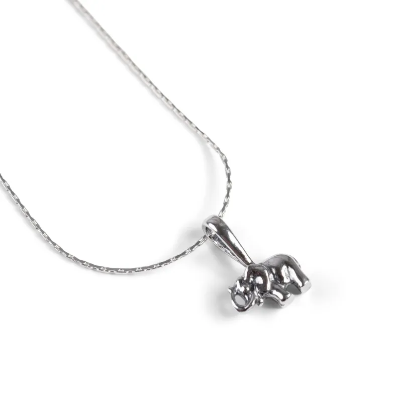 Tiny Elephant Necklace in Silver sold by Henryka