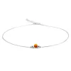 Delicate Single Stone Necklace in Silver and Amber sold by Henryka