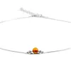 Delicate Single Stone Necklace in Silver and Amber sold by Henryka