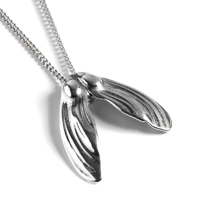 Sycamore Seeds Necklace in Silver sold by Henryka