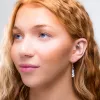 Mini Nugget Bead Hook Earrings in Silver & Moonstone sold by Henryka