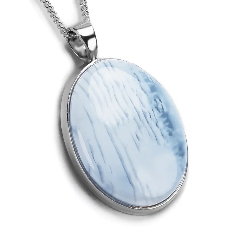 Stunning Blue Lace Agate Necklace - Natural Designer Gemstone sold by Henryka