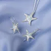 Large Starfish Necklace in Silver & Larimar sold by Henryka