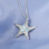 Large Starfish Necklace in Silver & Larimar sold by Henryka