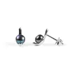 Elegant Stud Earrings in Silver and Black Pearl sold by Henryka