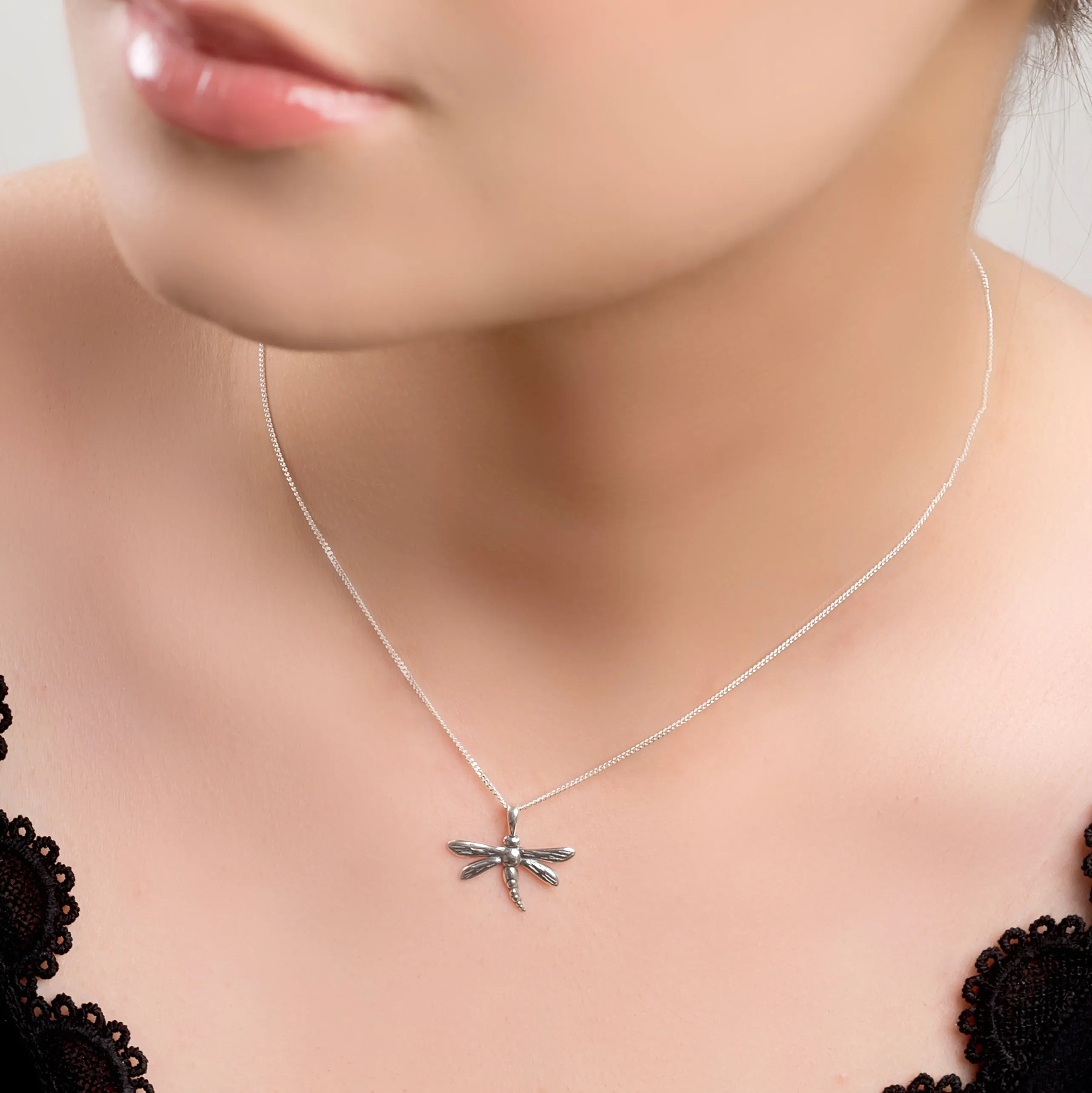 Miniature Dragonfly Necklace in Silver sold by Henryka product image thumbnail 2