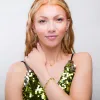 Classic Teardrop Link Bracelet in Silver with 24ct Gold & Peridot sold by Henryka