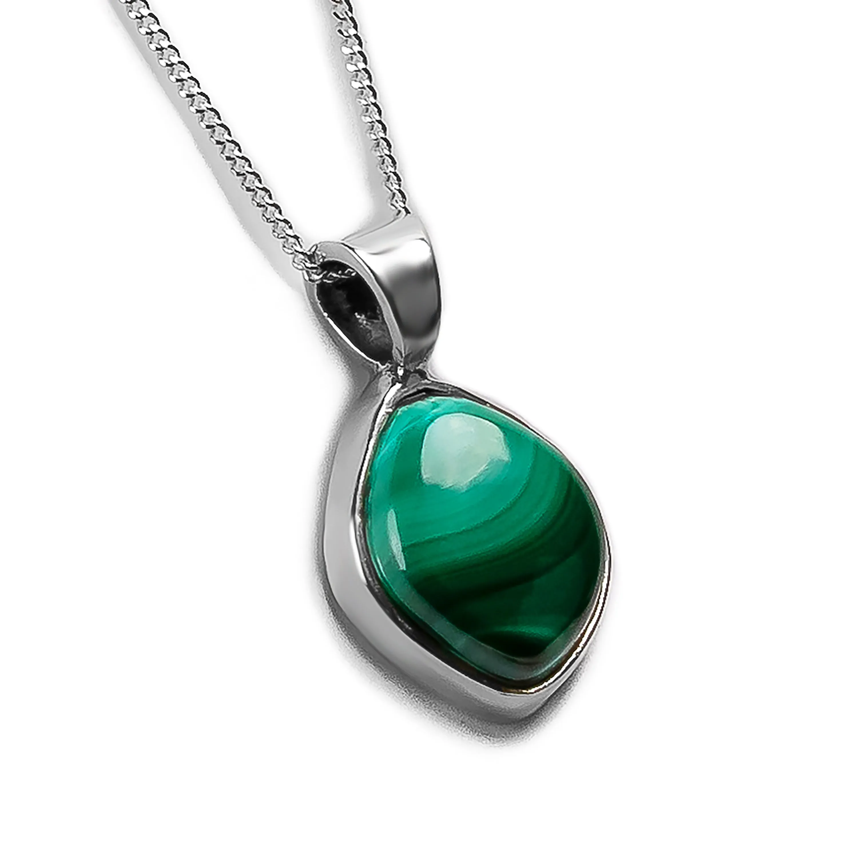 Heart Shape Malachite Necklace - Natural Designer Gemstone sold by Henryka