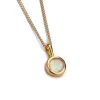 Round Charm Necklace in Silver with 24ct Gold & Moonstone sold by Henryka