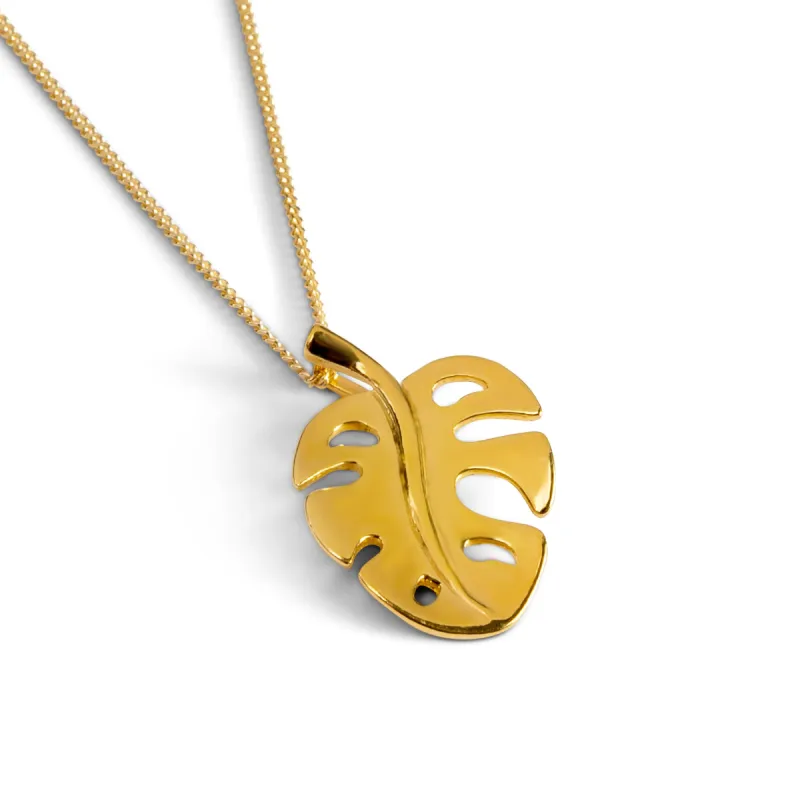 Split Leaf Palm Necklace in Silver with 24ct Gold sold by Henryka