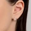Classic Teardrop Stud Earrings in Silver and Pink Opal sold by Henryka