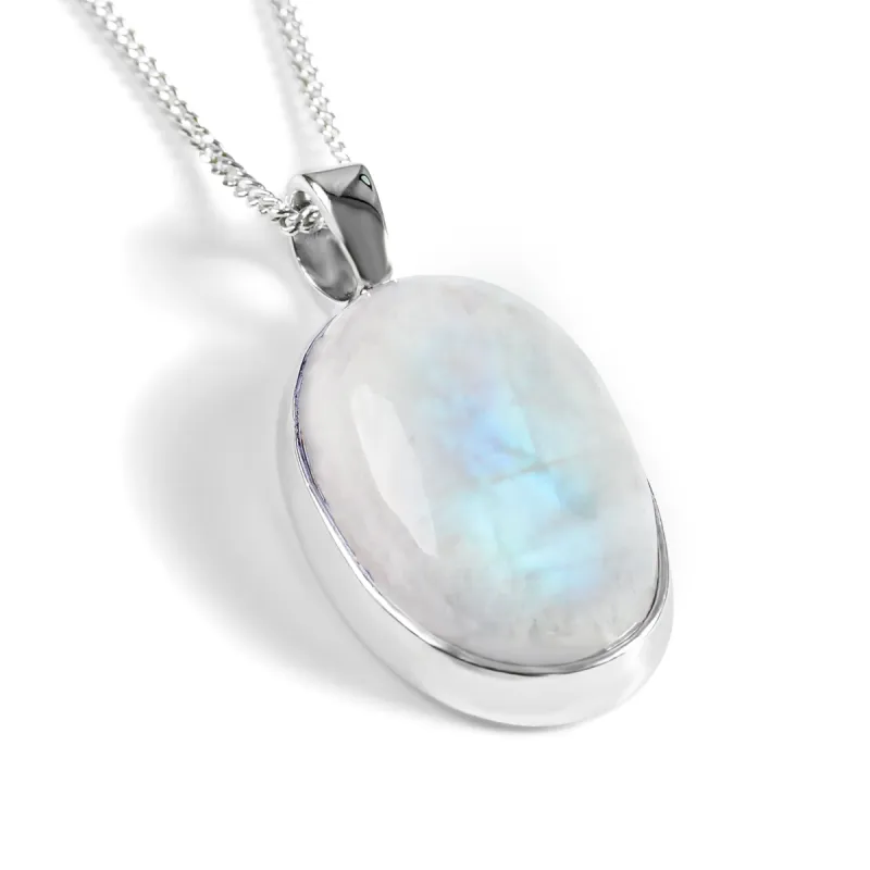 Shimmering Rainbow Flash Moonstone Heart Necklace - Natural Designer Gemstone sold by Henryka