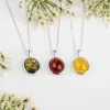 Classic Oval Necklace in Silver and Amber sold by Henryka
